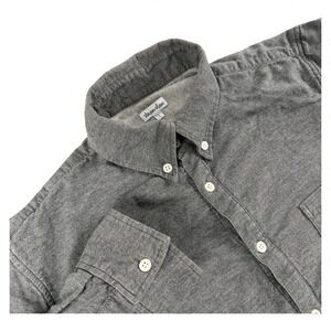 Steven Alan Shirt Mens L Gray‎ Button Down Long Sleeve Chest Pocket Made in USA